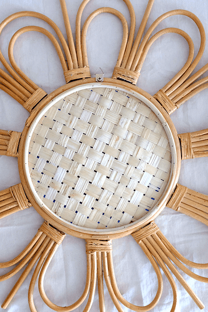 Sunburst Natural Rattan Mirror