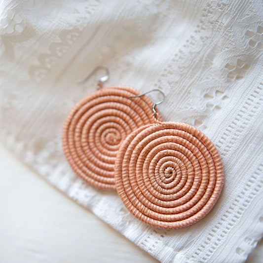 Woven Disc Earrings - Large