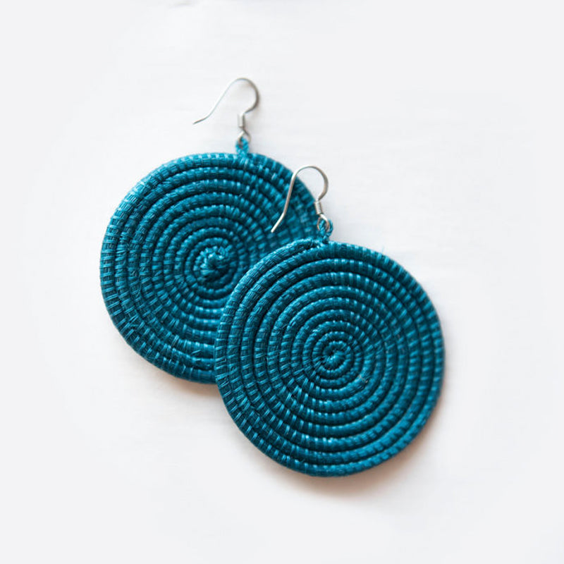 Woven Disc Earrings - Large