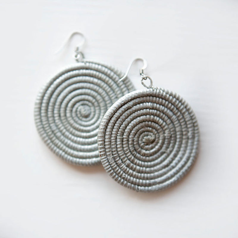 Woven Disc Earrings - Large