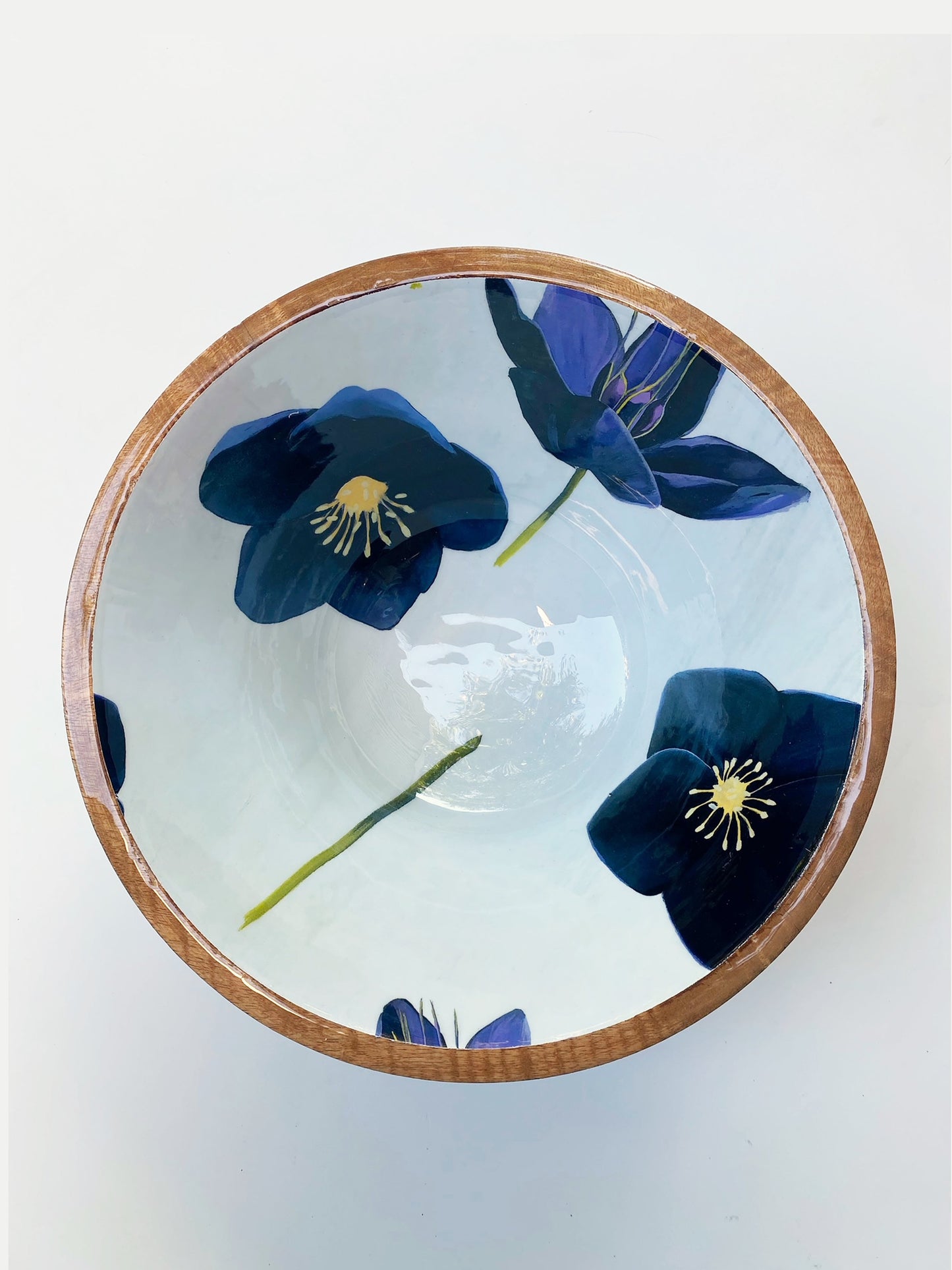 Serving Bowl:  Black Hellebore on Snow