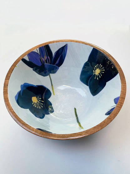 Serving Bowl:  Black Hellebore on Snow