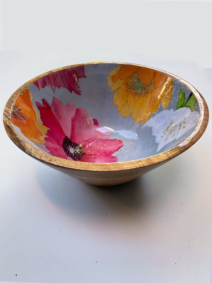 Serving Bowl: Cactus Flowers on Grey