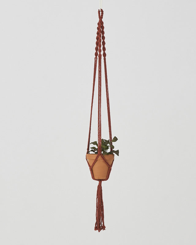 Santana Macrame Plant Holder - Tile Red