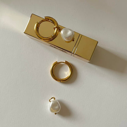 Anna Pearl Hoop Earrings